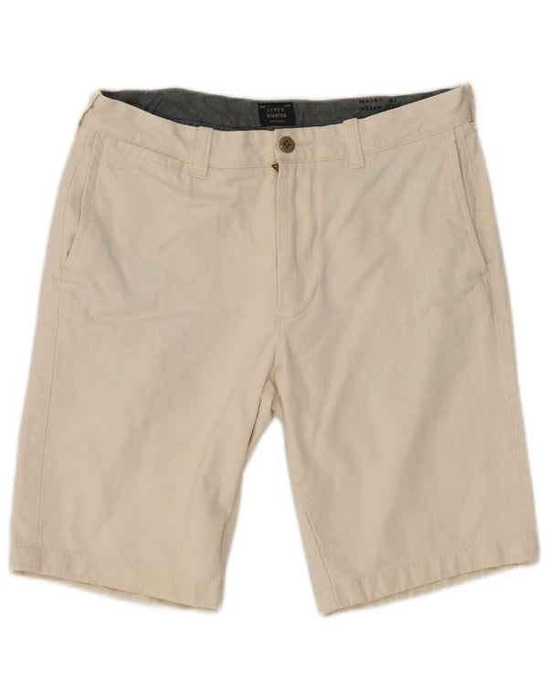 J. Crew Mens Stanton Chino Shorts W31 Medium Off White Cotton