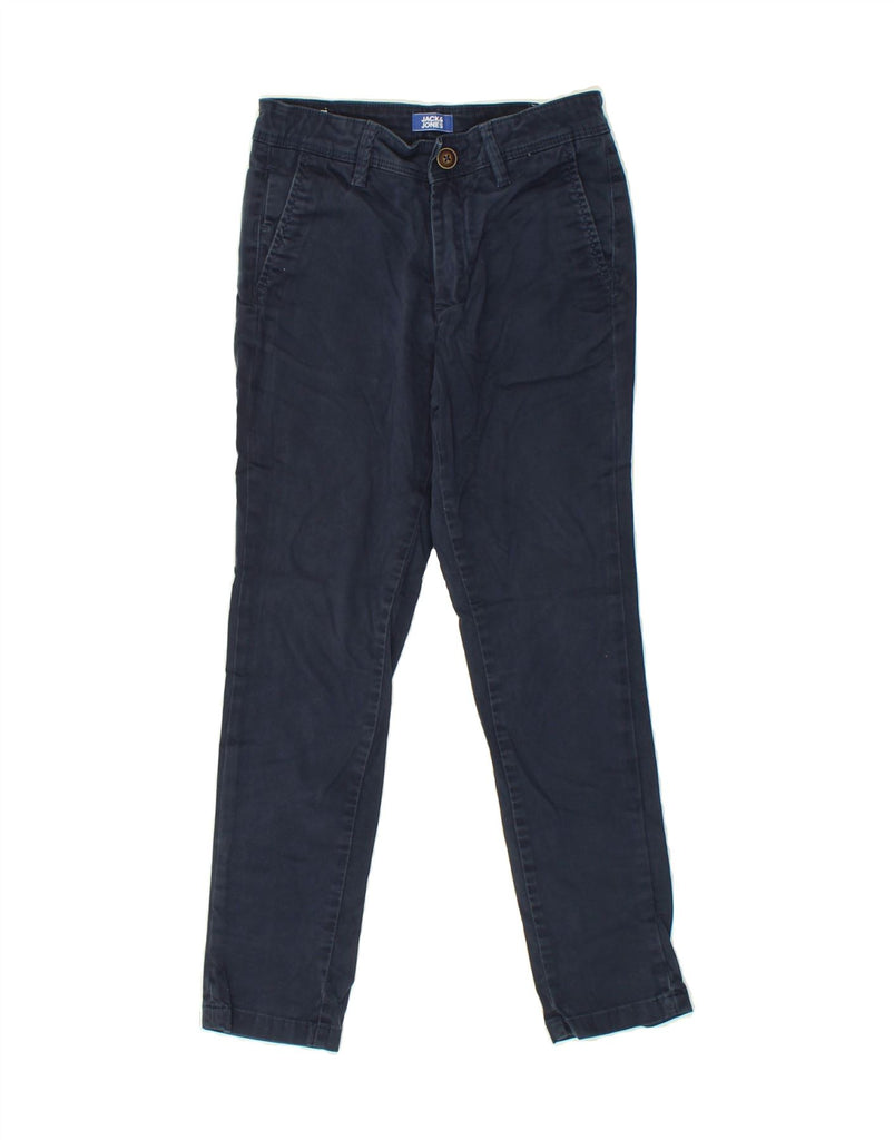 JACK & JONES Boys Slim Chino Trousers 9-10 Years W24 L24  Navy Blue Cotton Vintage Jack & Jones and Second-Hand Jack & Jones from Messina Hembry 