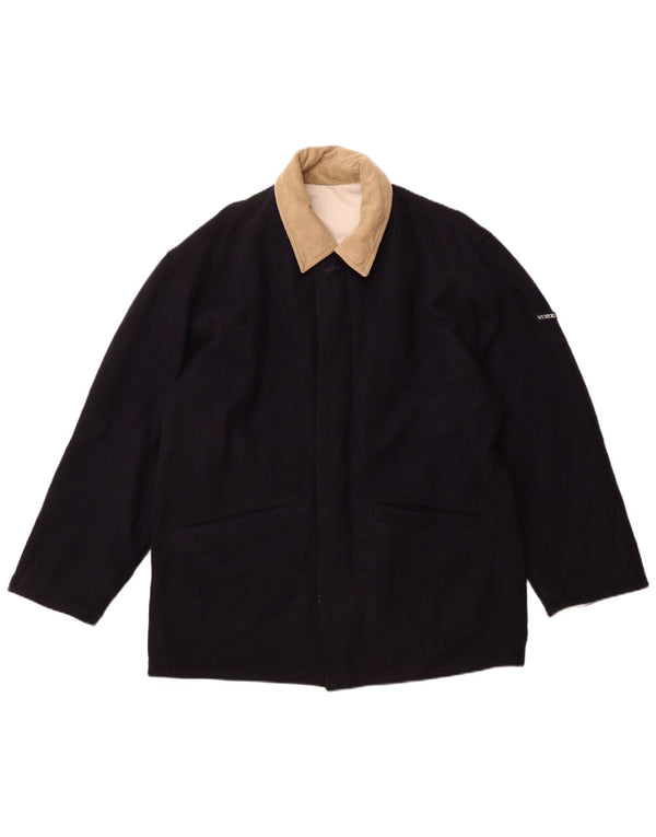 IVY OXFORD Mens Windbreaker Jacket UK 42 XL Navy Blue Cotton