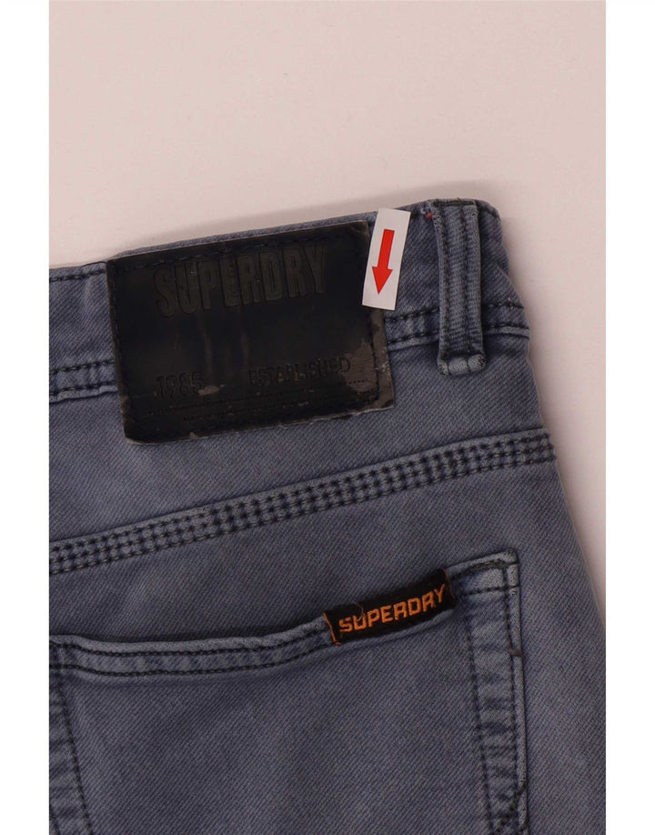 Superdry Mens Slim Chino Trousers W32 L29 Grey Cotton