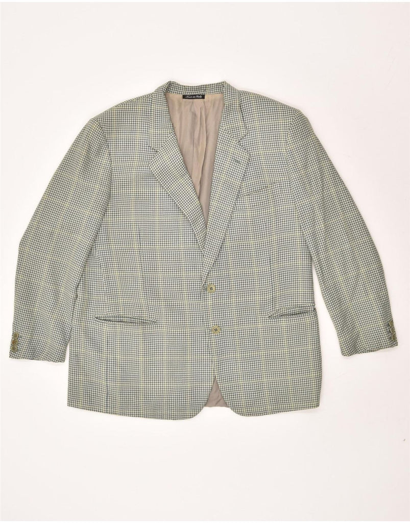 PAL ZILERI Mens 2 Button Blazer Jacket IT 52 XL Grey Houndstooth | Vintage Pal Zileri | Thrift | Second-Hand Pal Zileri | Used Clothing | Messina Hembry 
