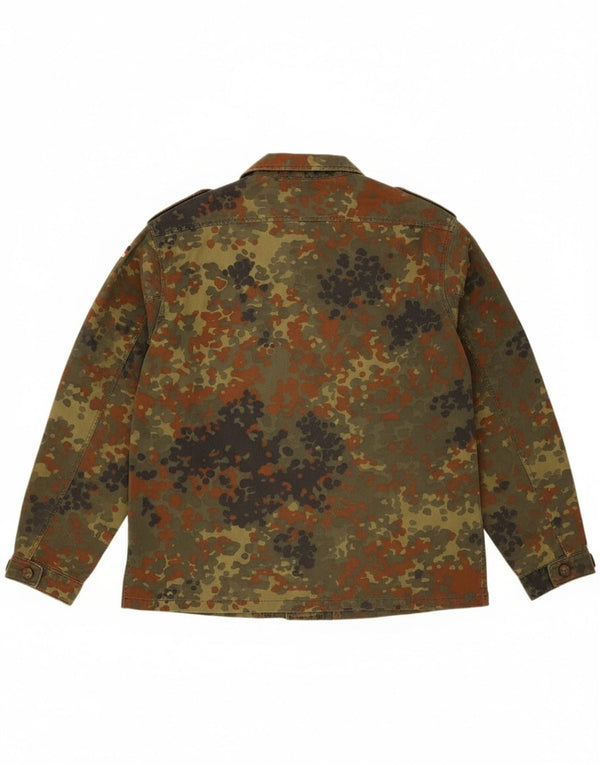 Vintage Mens Military Jacket UK 38 Medium Khaki Camouflage Cotton