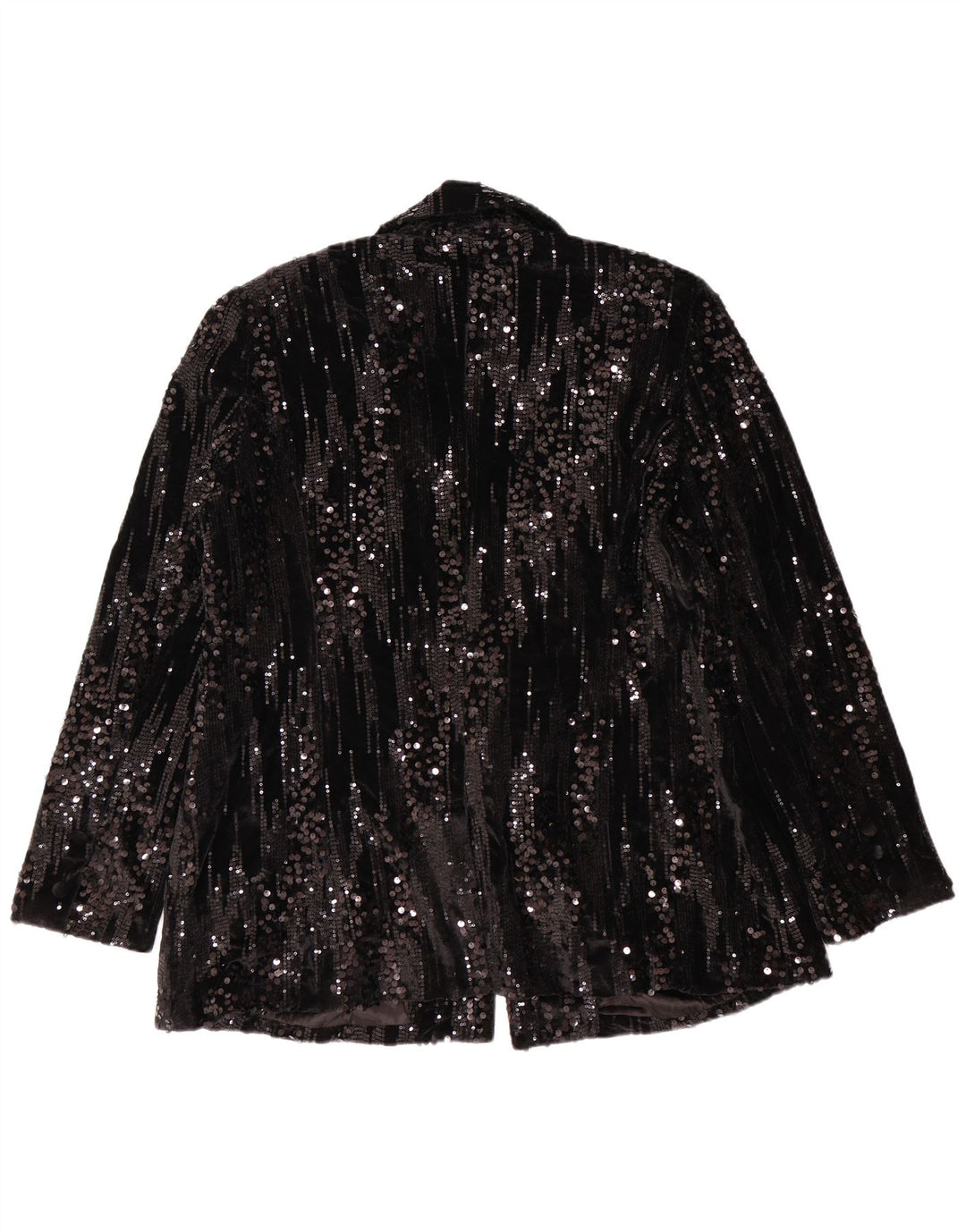WALLIS Womens 1 Button Sequin Blazer Jacket UK 20 2XL  Black Polyester