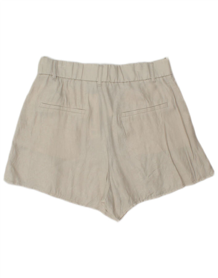 Zara Womens Pegged Chino Shorts Medium W28  Off White Viscose