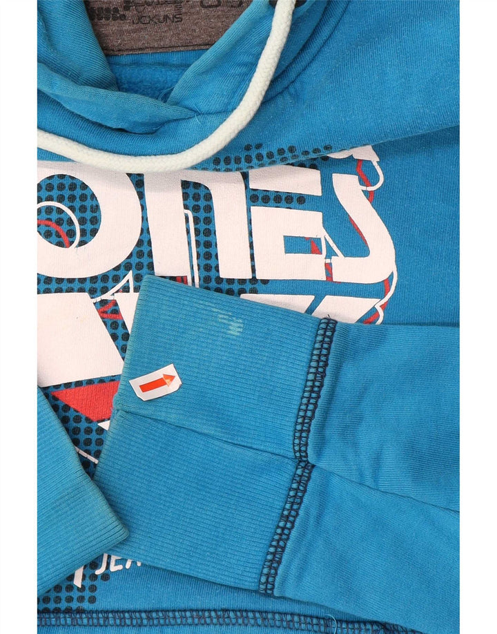 Jack & Jones Mens Graphic Hoodie Jumper Medium Blue