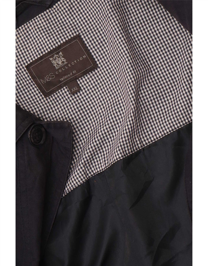 Marks & Spencer Mens Tailored Fit Overcoat UK 44 2XL Navy Blue