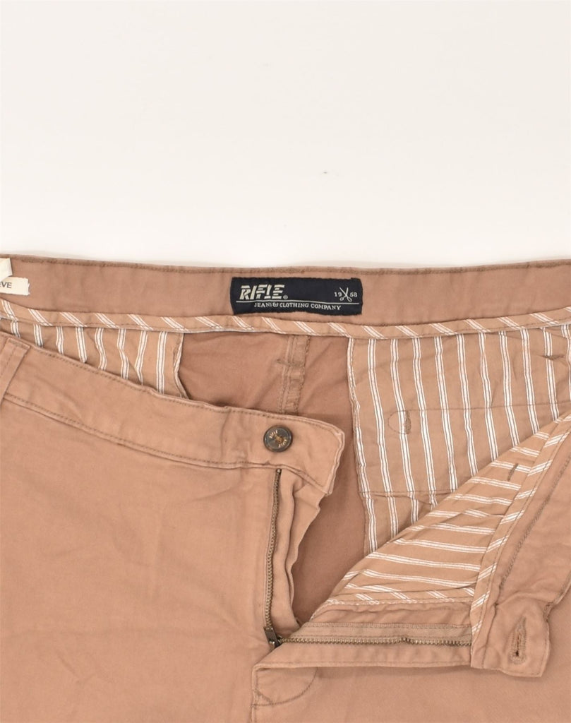 RIFLE Mens Straight Chino Trousers W42 L30 Brown Cotton | Vintage Rifle | Thrift | Second-Hand Rifle | Used Clothing | Messina Hembry 