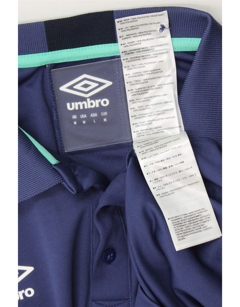 UMBRO Mens Ireland Graphic Polo Shirt Medium Navy Blue Polyester Vintage Umbro and Second-Hand Umbro from Messina Hembry 