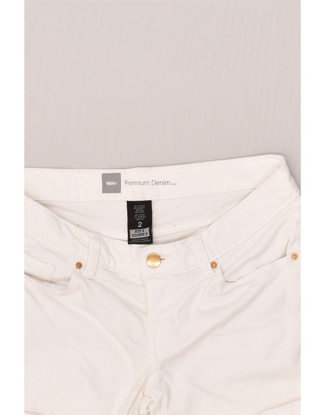 MOSSIMO Womens Premium Denim Shorts US 2 XS W30 White Cotton | Vintage Mossimo | Thrift | Second-Hand Mossimo | Used Clothing | Messina Hembry 