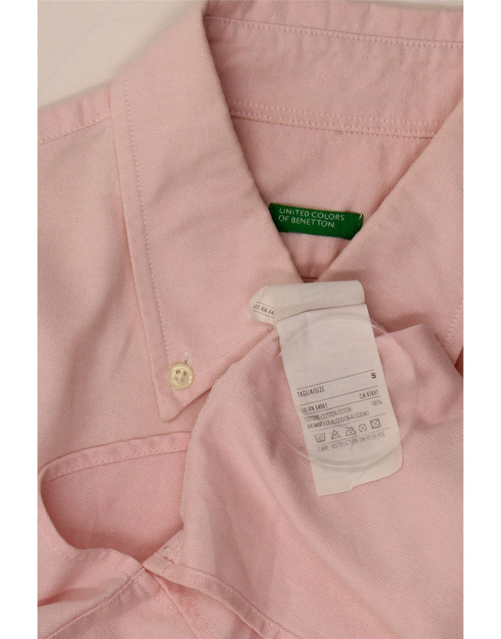Benetton Womens Shirt UK 10 Small Pink Cotton