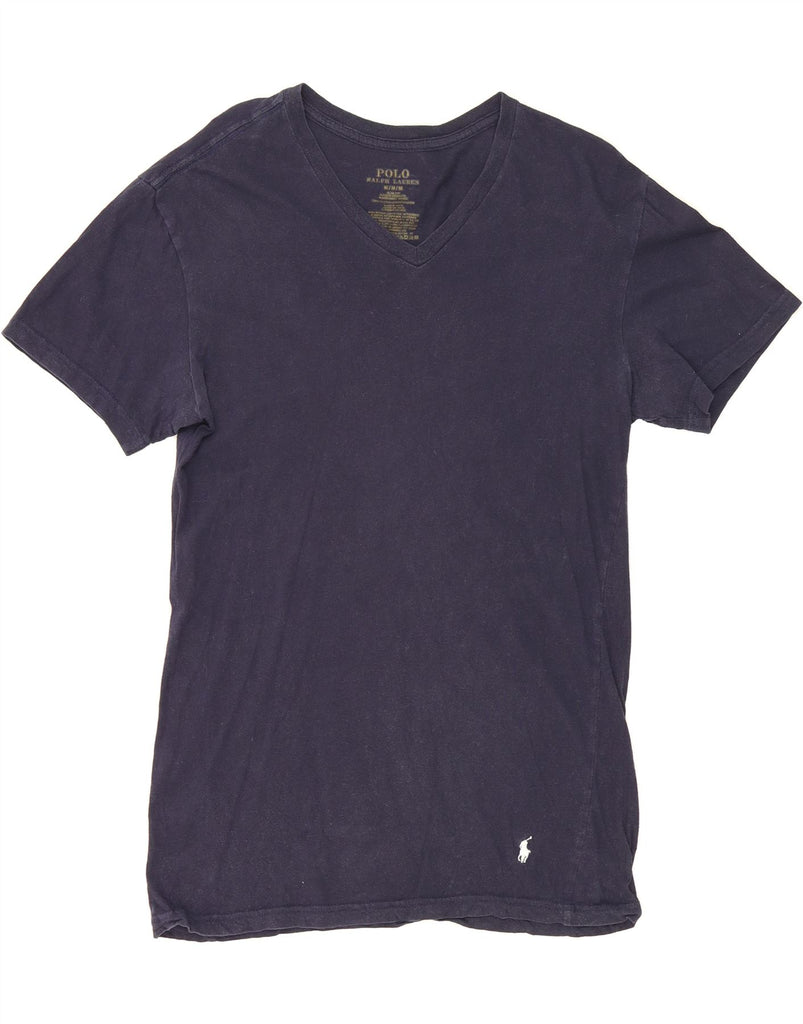 POLO RALPH LAUREN Mens Slim Fit T-Shirt Top Medium Navy Blue Cotton Vintage Polo Ralph Lauren and Second-Hand Polo Ralph Lauren from Messina Hembry 
