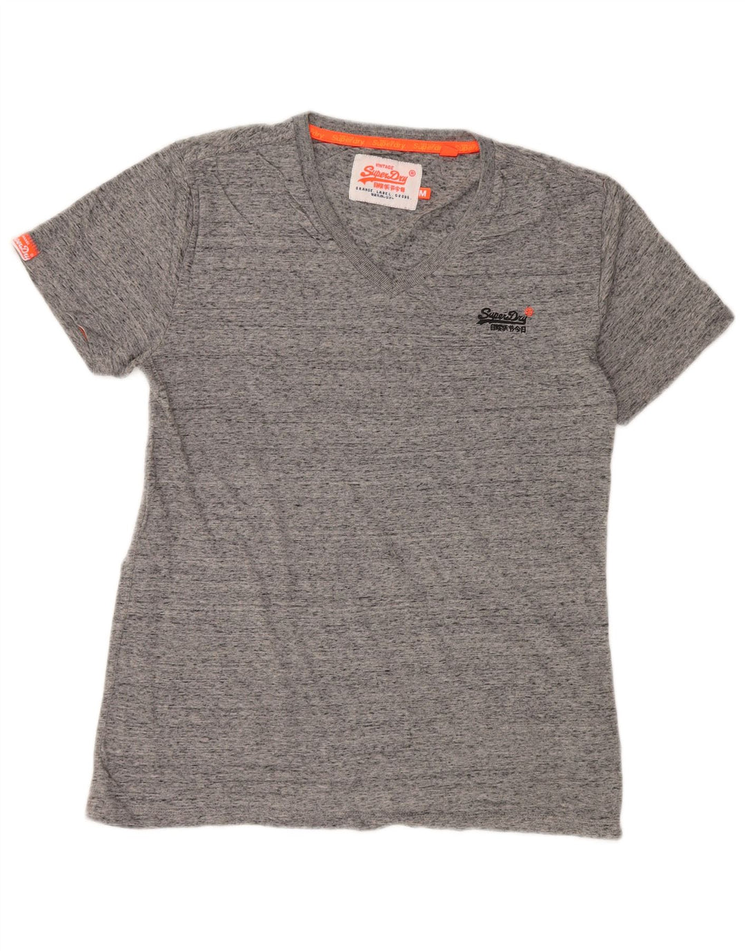 SUPERDRY Mens T-Shirt Top Medium Grey Flecked Cotton