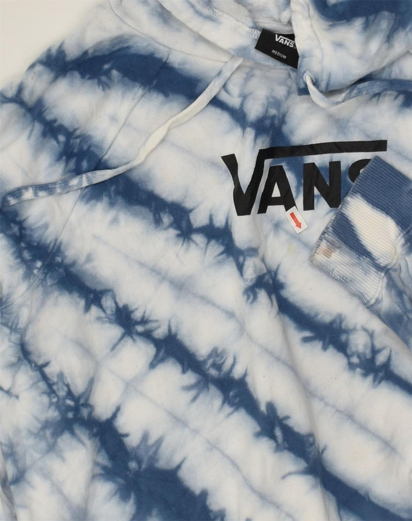 VANS Womens Graphic Hoodie Jumper UK 14 Medium Blue Tie Dye Cotton | Vintage Vans | Thrift | Second-Hand Vans | Used Clothing | Messina Hembry 