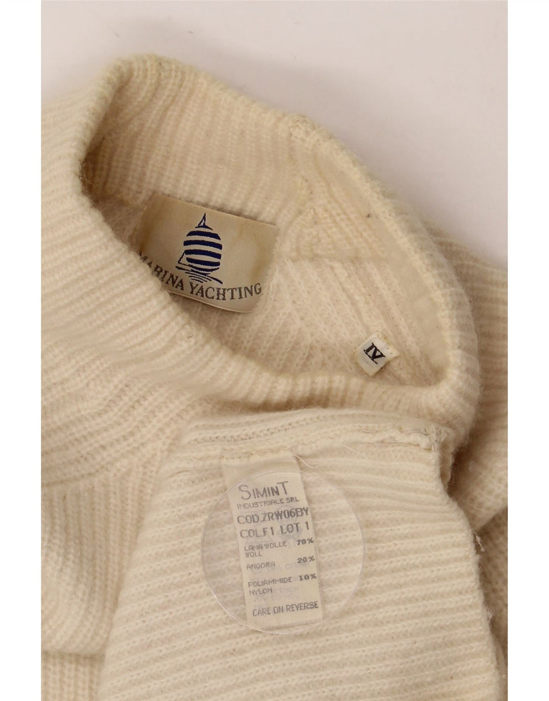 MARINA YACHTING Mens Turtle Neck Jumper Sweater Large Beige Wool