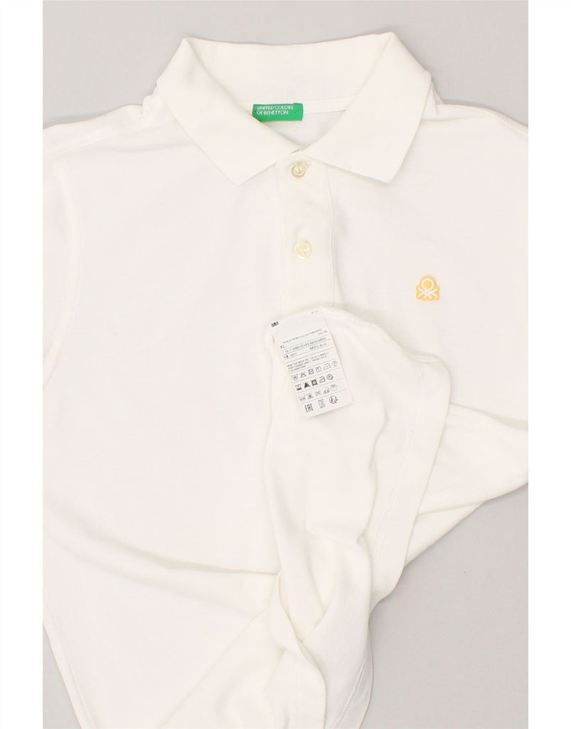 BENETTON Boys Polo Shirt 10-11 Years XL White Cotton | Vintage Benetton | Thrift | Second-Hand Benetton | Used Clothing | Messina Hembry 