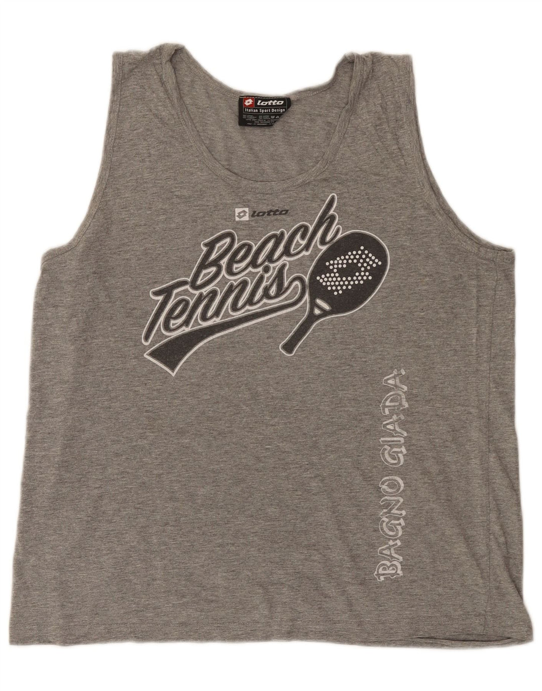 Lotto Mens Graphic Vest Top Medium Grey Flecked