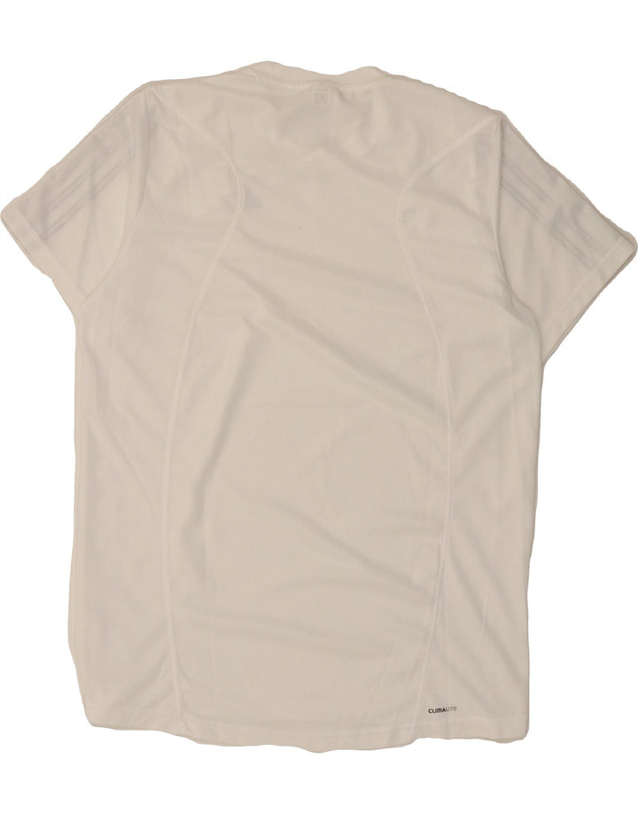 ADIDAS Mens T-Shirt Top Small White Polyester Vintage Adidas and Second-Hand Adidas from Messina Hembry 