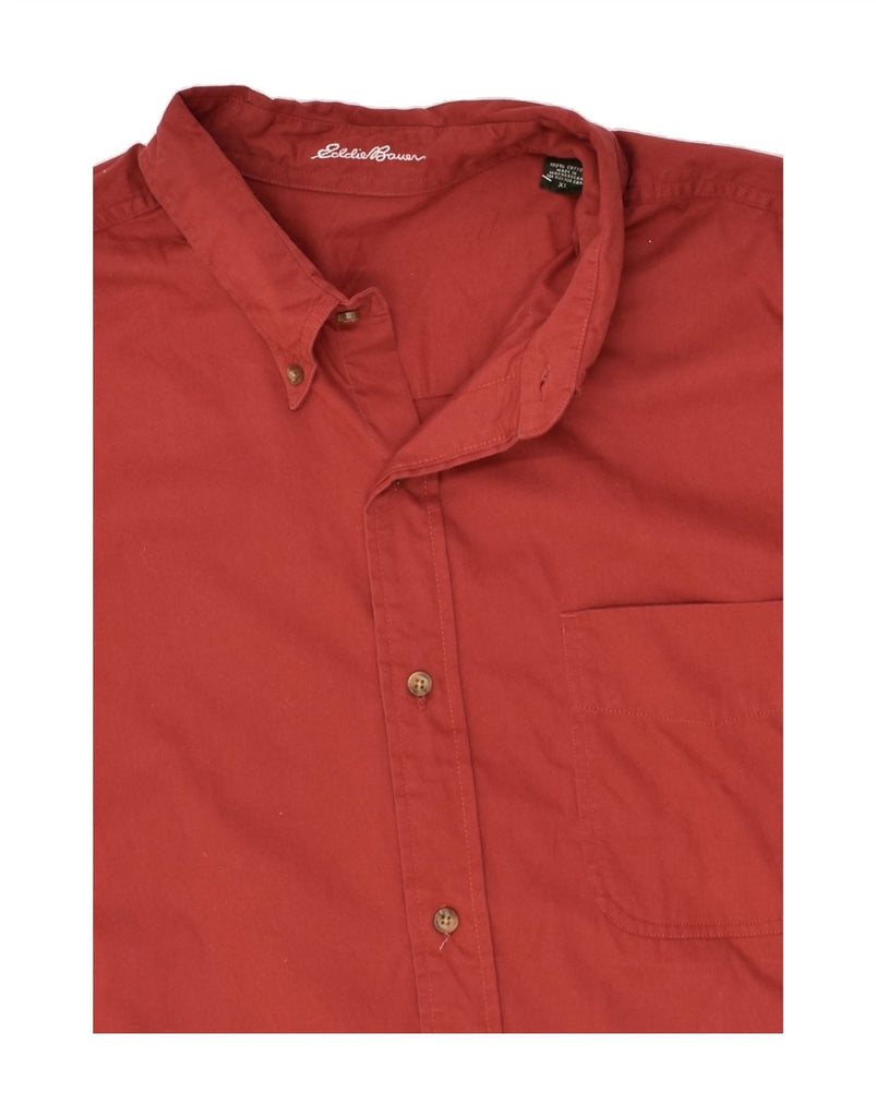 EDDIE BAUER Mens Short Sleeve Shirt XL Red Cotton | Vintage Eddie Bauer | Thrift | Second-Hand Eddie Bauer | Used Clothing | Messina Hembry 