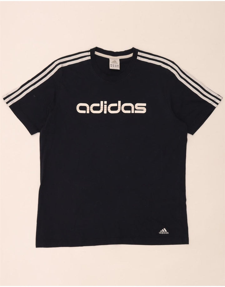 Adidas Mens Graphic T-Shirt Top Large Navy Blue