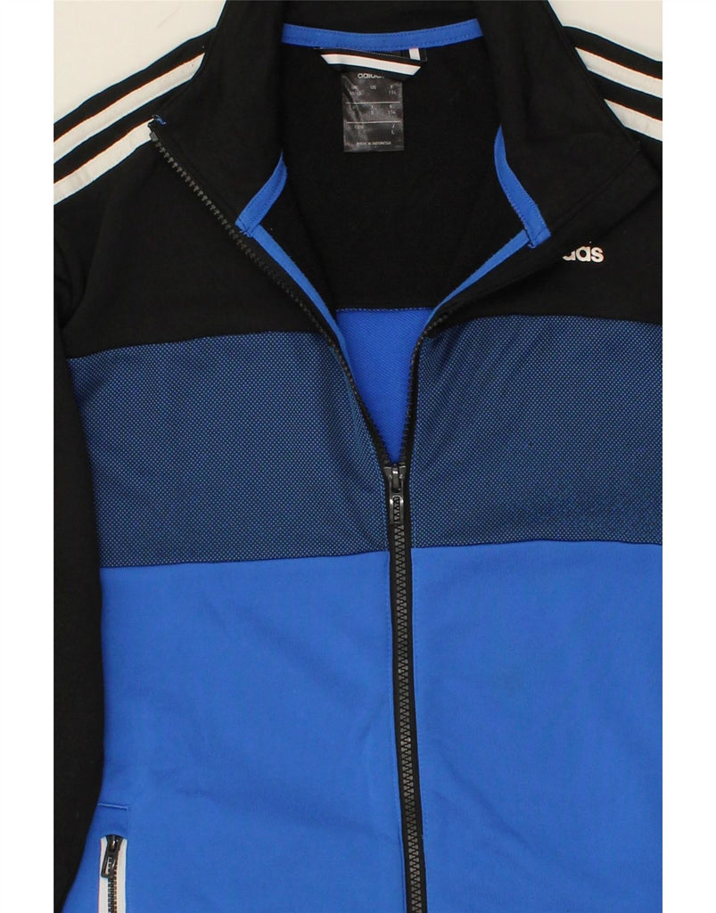 ADIDAS Mens Tracksuit Top Jacket UK 38/40 Medium Blue Colourblock Vintage Adidas and Second-Hand Adidas from Messina Hembry 