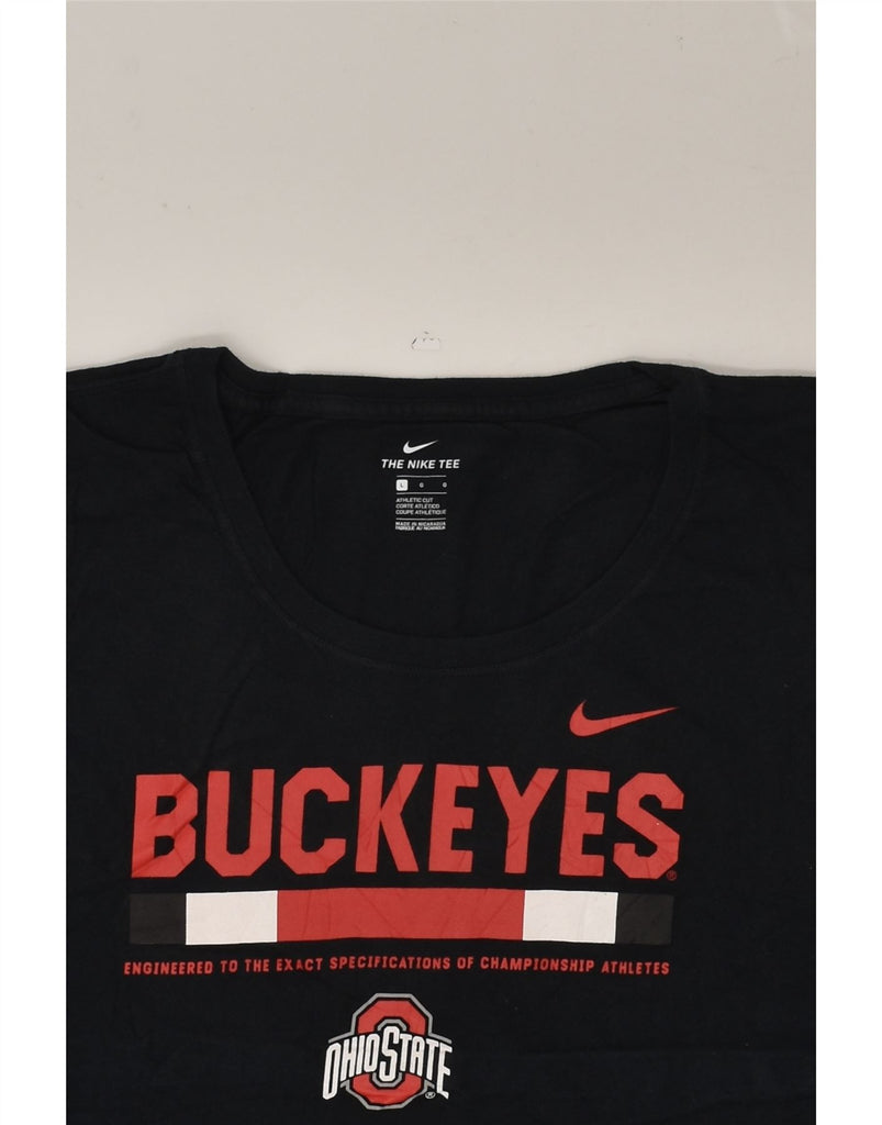 NIKE Womens Ohio State Buckeyes Graphic T-Shirt Top UK 14 Large Black | Vintage Nike | Thrift | Second-Hand Nike | Used Clothing | Messina Hembry 