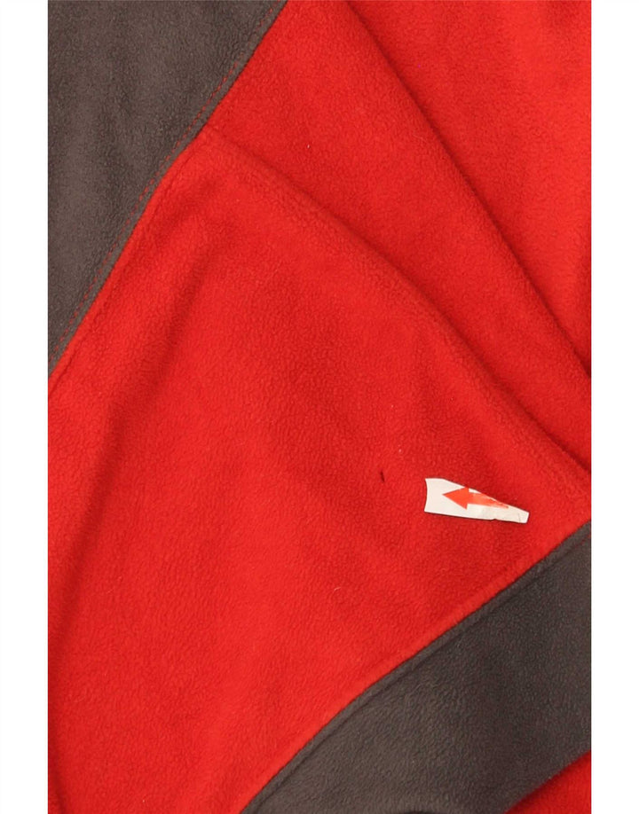 The North Face Mens Zip Neck Fleece Jumper Large Red Colourblock Polyester