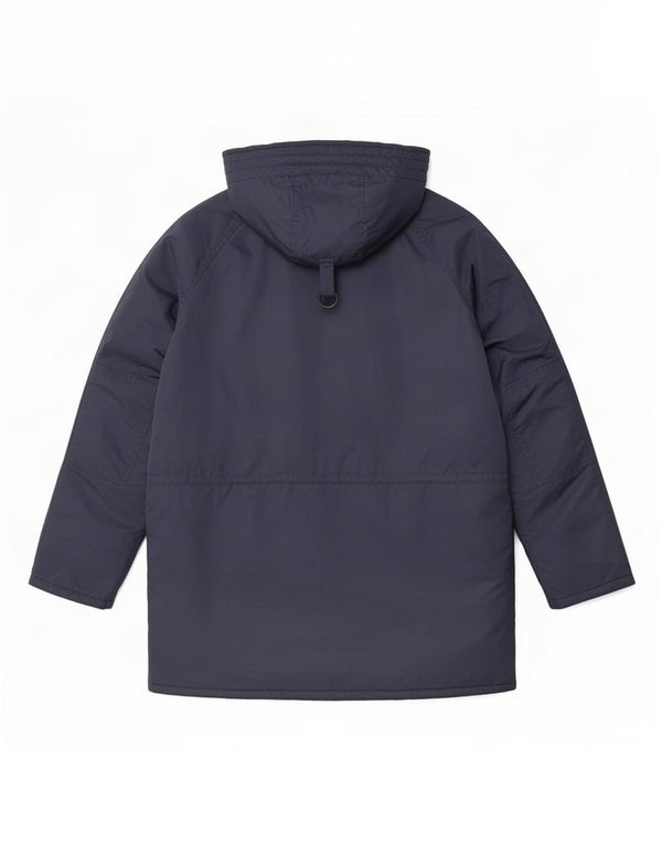 Vintage Mens Hooded Loose Fit Padded Coat UK 36 Small Navy Blue Nylon