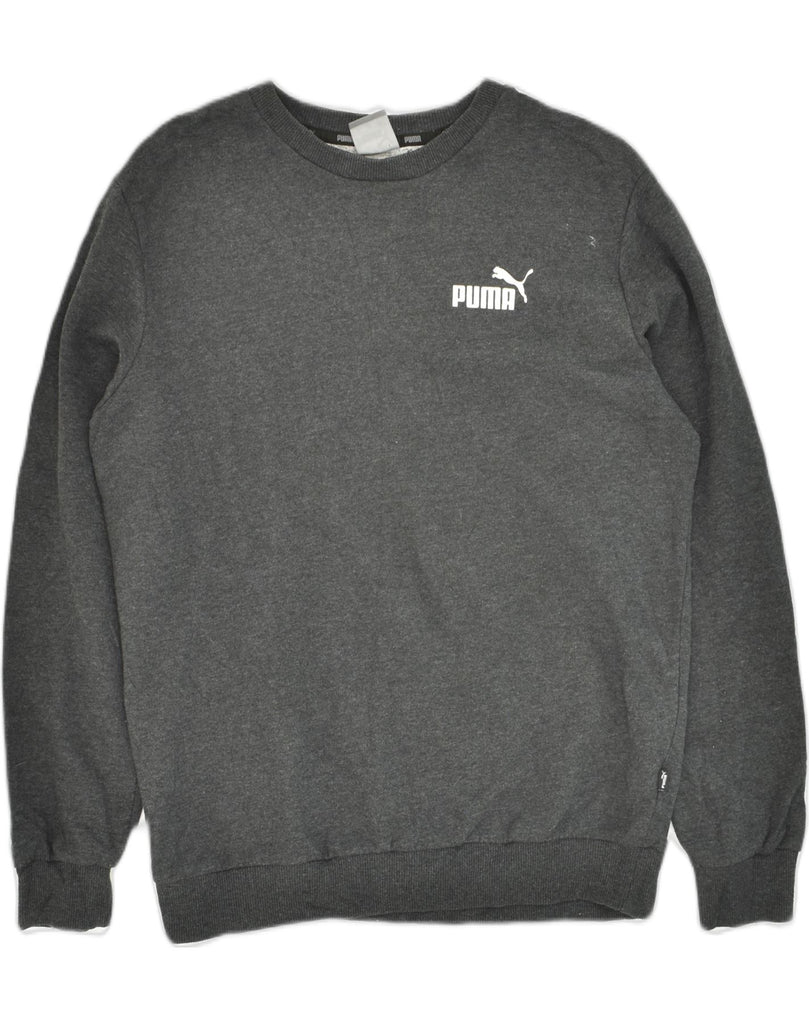 PUMA Mens Sweatshirt Jumper Small Grey Cotton | Vintage Puma | Thrift | Second-Hand Puma | Used Clothing | Messina Hembry 