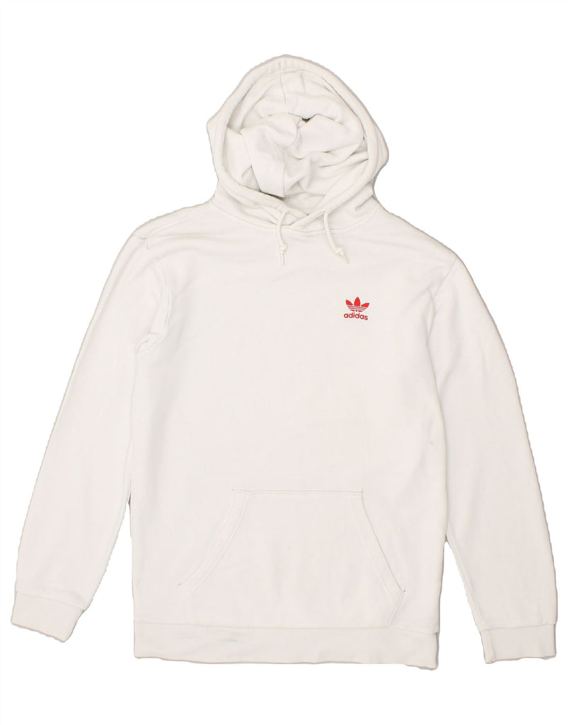 ADIDAS Mens Hoodie Jumper Small White Cotton | Vintage Adidas | Thrift | Second-Hand Adidas | Used Clothing | Messina Hembry 