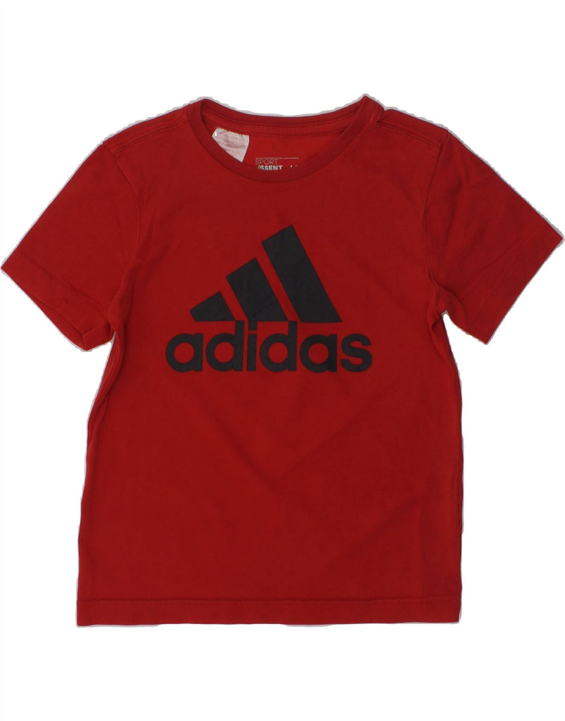 ADIDAS Boys Climalite Graphic T-Shirt Top 5-6 Years Red | Vintage Adidas | Thrift | Second-Hand Adidas | Used Clothing | Messina Hembry 