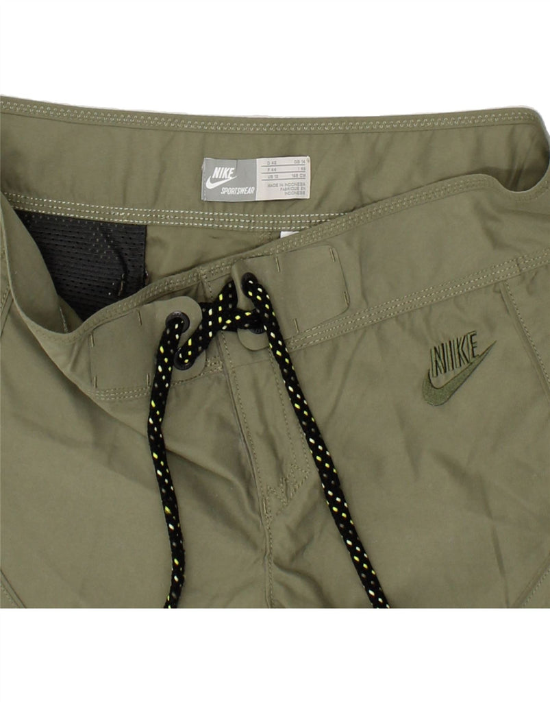 NIKE Womens Sport Shorts UK 14 Large  Khaki Polyester Vintage Nike and Second-Hand Nike from Messina Hembry 