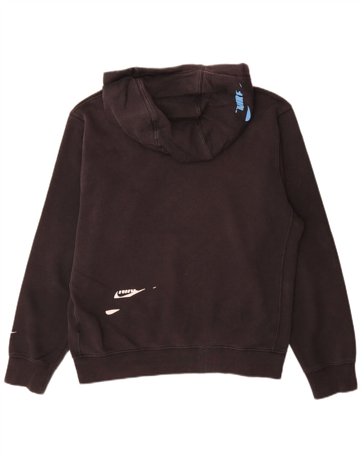 Nike Mens Hoodie Jumper Medium Black Cotton