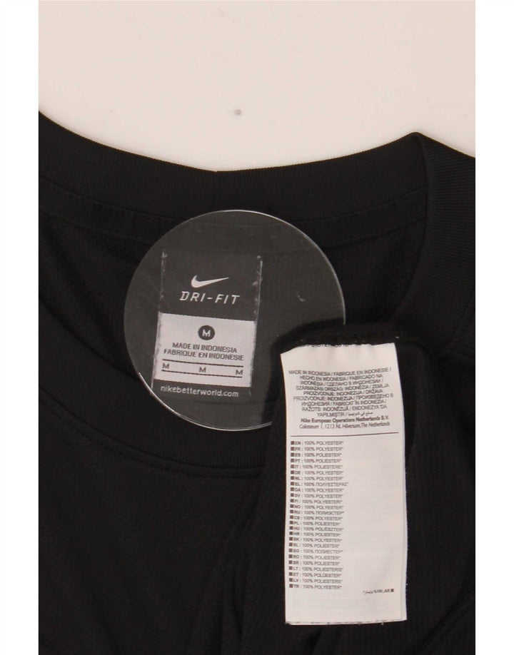 Nike Mens Dri Fit Top Long Sleeve Medium Black Polyester