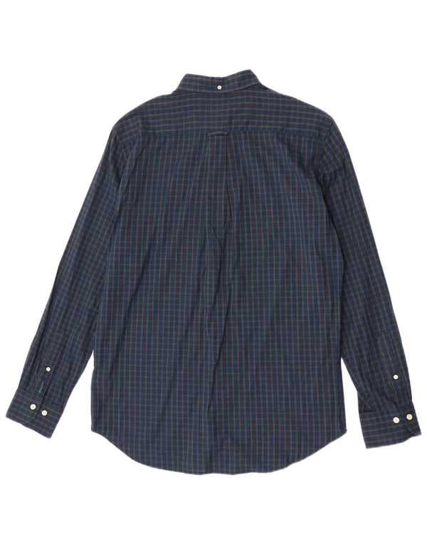 Gant Mens Regular Fit Shirt Size 39/40 15 3/4 Medium Navy Blue Gingham