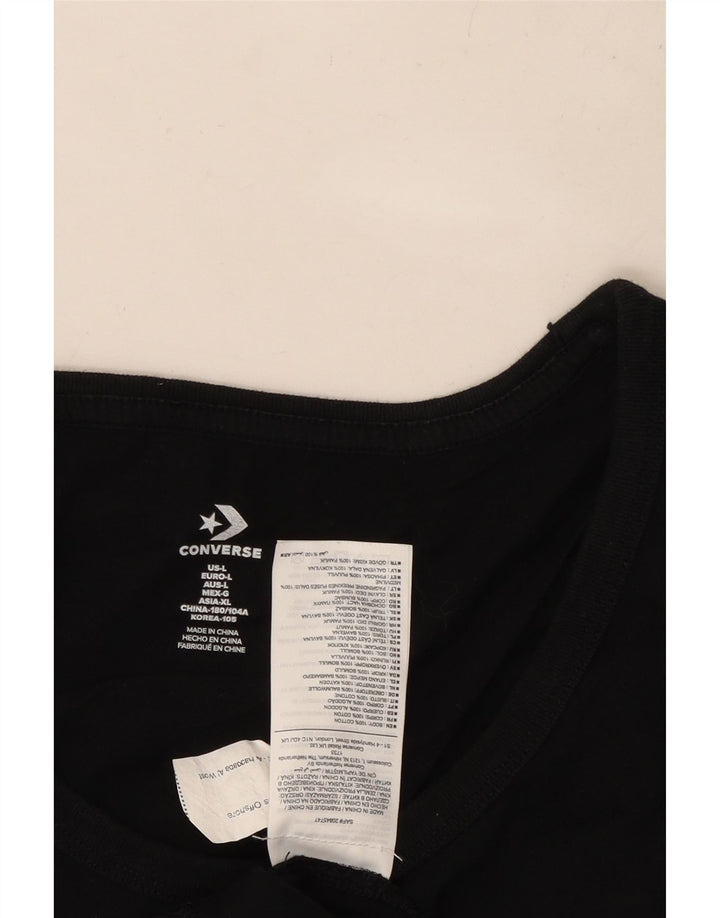 CONVERSE Mens Vest Top Large Black Cotton