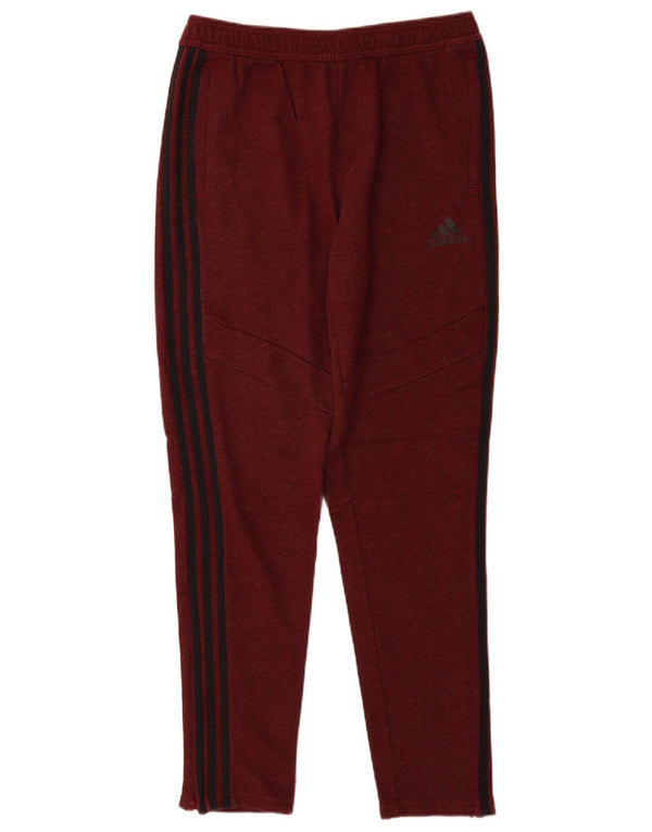 ADIDAS Boys Tracksuit Trousers 15-16 Years  Burgundy Cotton