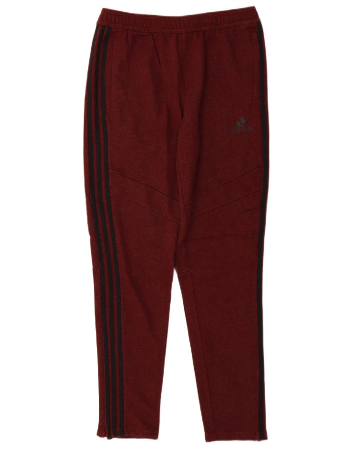 ADIDAS Boys Tracksuit Trousers 15-16 Years  Burgundy Cotton