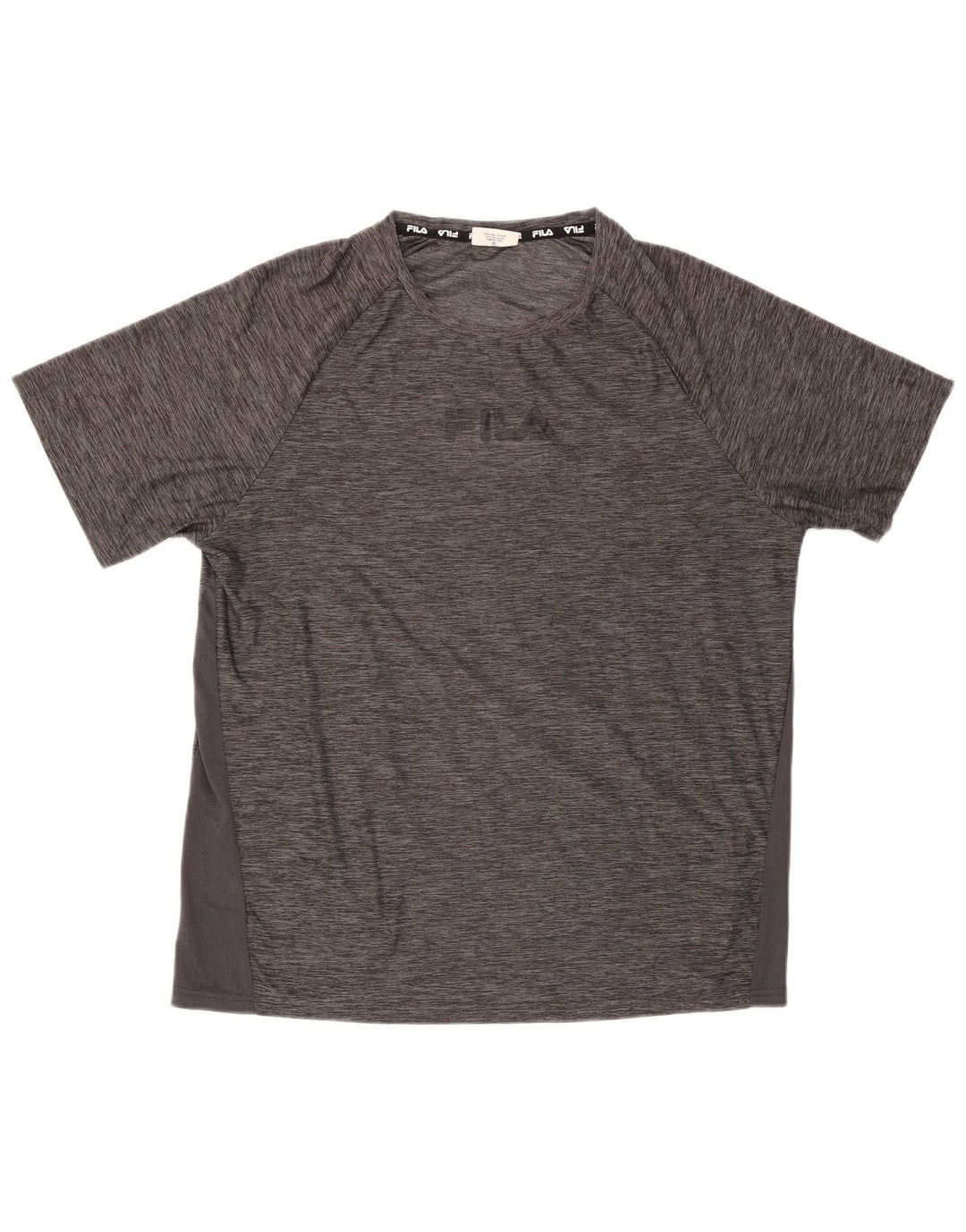 Fila Mens T-Shirt Top Large Grey Flecked Polyester