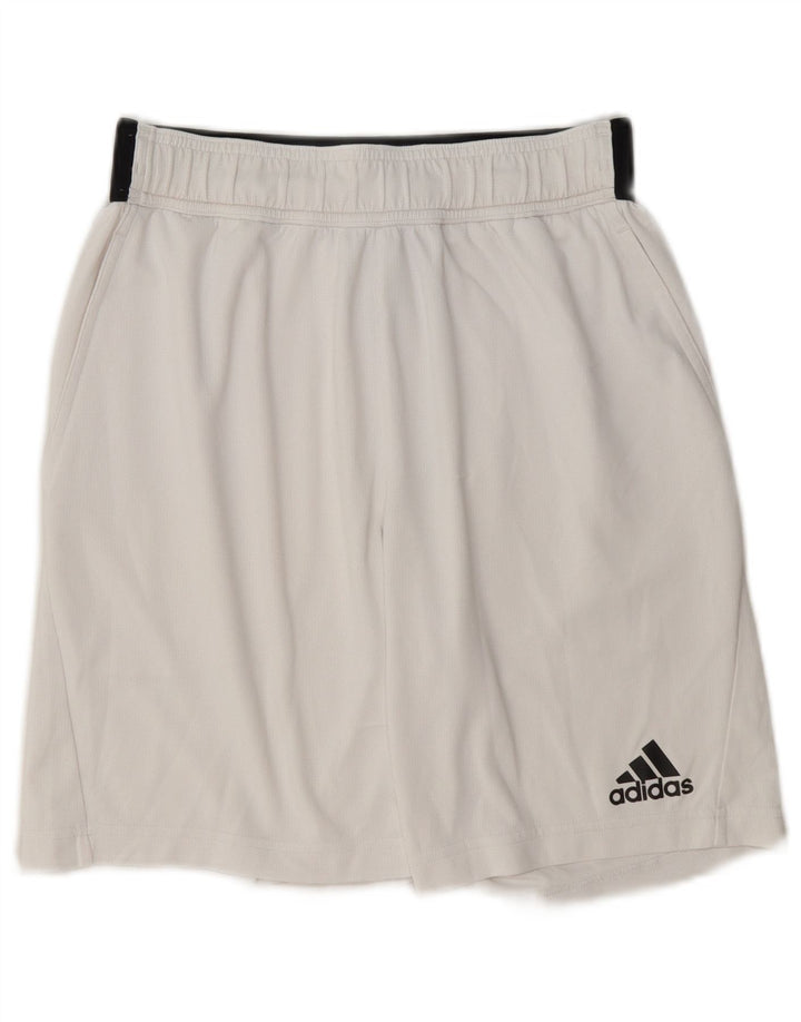 Adidas Mens Climachill Sport Shorts Small White Colourblock Polyester