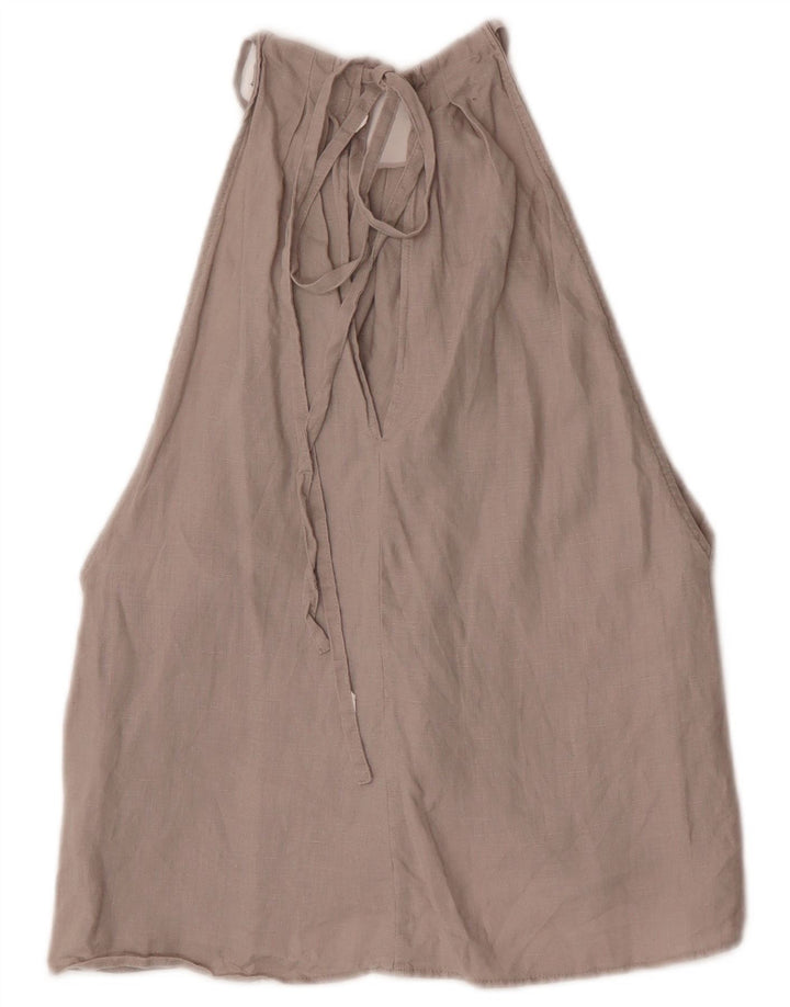 Zara Womens Halter Top UK 8 Small Grey Linen