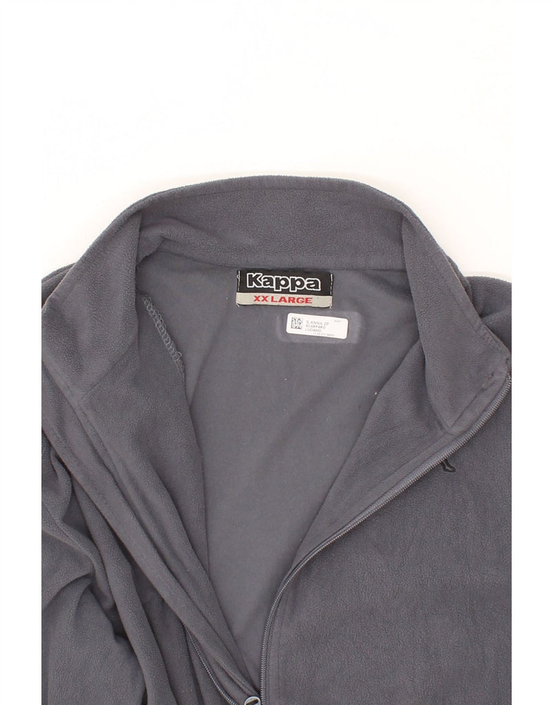 KAPPA Mens Fleece Jacket UK 44 2XL Grey Polyamide Vintage Kappa and Second-Hand Kappa from Messina Hembry 