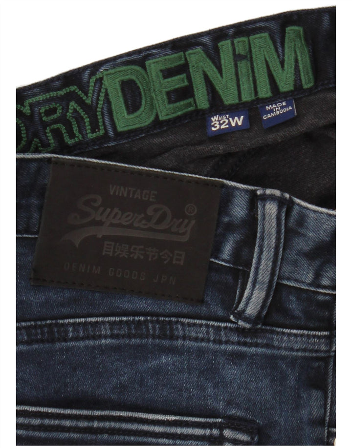 Superdry Mens Denim Shorts W32 Medium Navy Blue Cotton