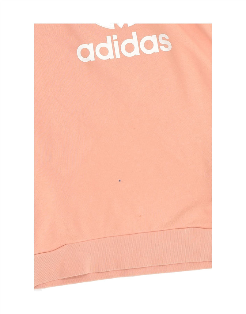 ADIDAS Womens Graphic Hoodie Jumper UK 10 Small Pink Cotton | Vintage Adidas | Thrift | Second-Hand Adidas | Used Clothing | Messina Hembry 