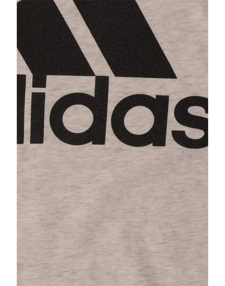 Adidas Mens Graphic T-Shirt Top Small Grey Flecked Cotton