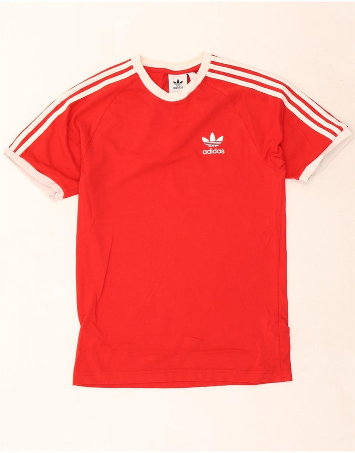 Adidas Mens T-Shirt Top Small Red Cotton