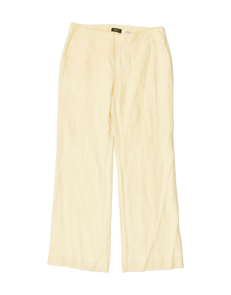 EDDIE BAUER Womens Straight Chino Trousers US 10 Large W34 L31 Yellow | Vintage Eddie Bauer | Thrift | Second-Hand Eddie Bauer | Used Clothing | Messina Hembry 