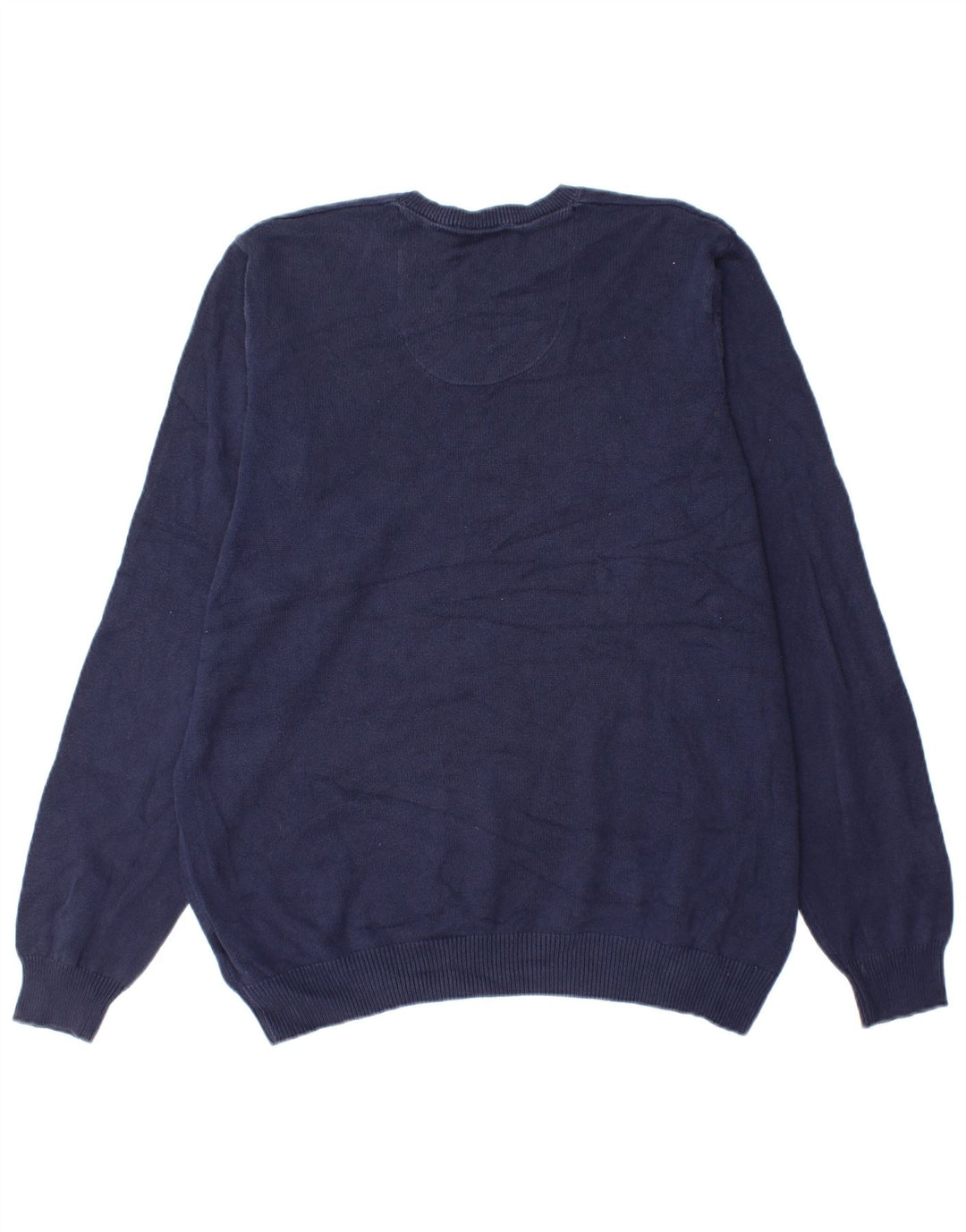 Marks & Spencer Mens Regular Fit V-Neck Jumper Sweater Medium Navy Blue
