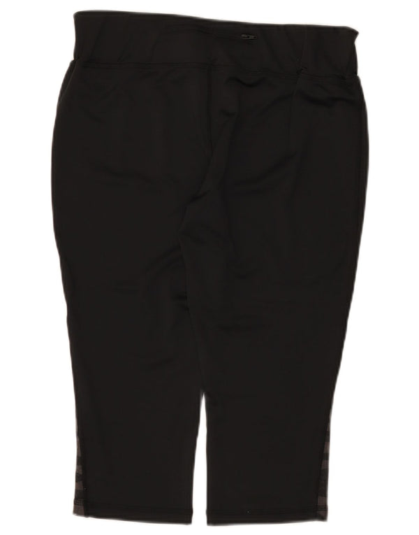 Diadora Womens Graphic Capri Leggings UK 14 Large Black Geometric