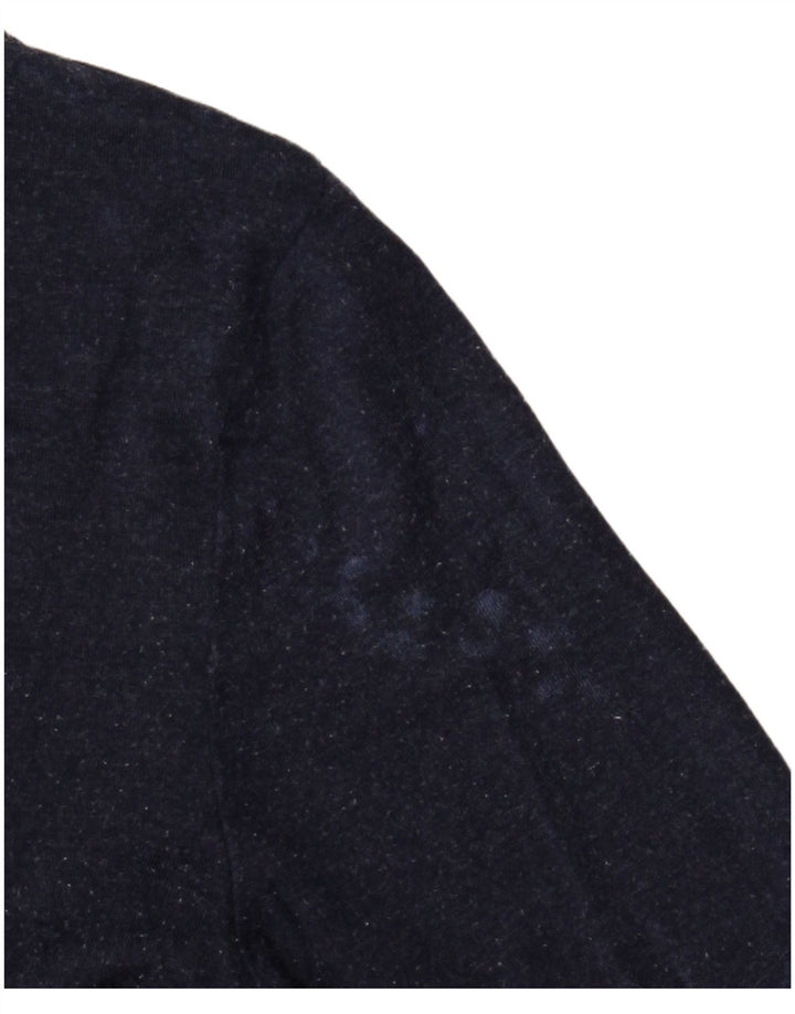Oasis Womens Top Long Sleeve UK 6 XS Navy Blue Viscose
