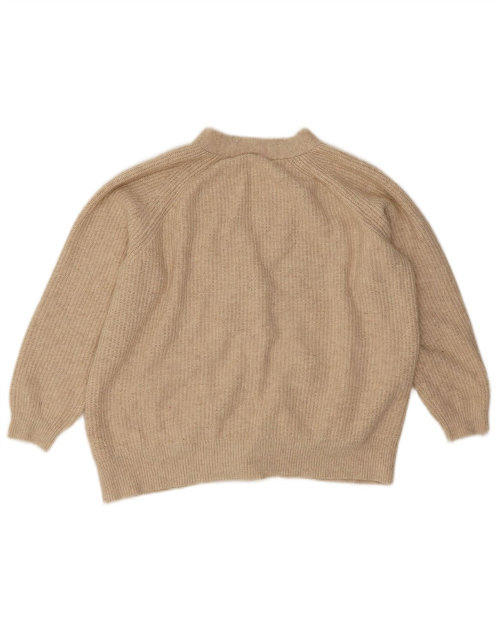 Marks & Spencer Womens Cardigan Sweater UK 16 Large Beige Acrylic